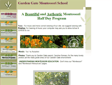 Tablet Screenshot of gardengatemontessori.com